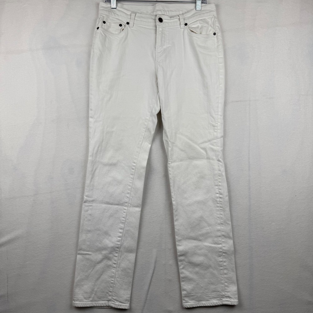 Garnet Hill White Denim Pants Women's‎ Size 10 Casual Everyday Style